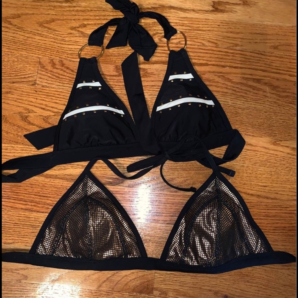 2 Black Bikini Tops